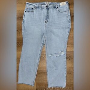 Abercrombie & Fitch Light Blue Distressed Copped Jeans